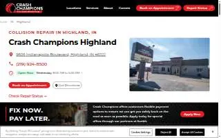 Crash Champions Collision Repair Highland website