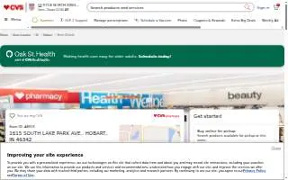 CVS Pharmacy of Hobart website