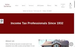 Mellon Tax Service of Hobart website