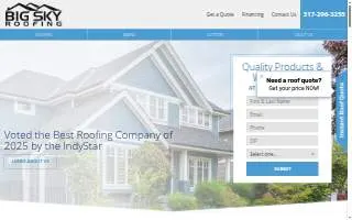 Big Sky Roofing of Indianapolis website