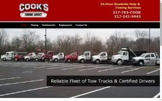 Cook's Towing Service Inc website
