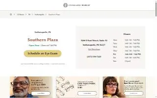 Eyeglass World of Indianapolis website