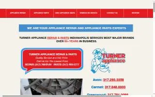 Turner Appliance Repair website