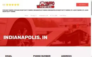 Yaffo Towing Indy website