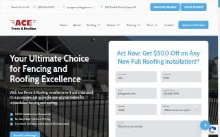 Ace Fence & Roofing of Jasper website