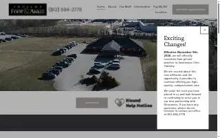 Indiana Foot & Ankle website