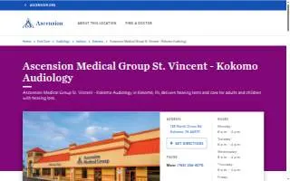 Ascension Medical Group St. Vincent - Kokomo Audiology website