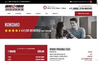 Here To There Movers website