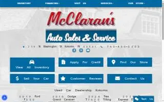 McClarans Auto Sales & Service website