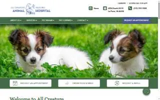 All Creature Features Animal Hospital website