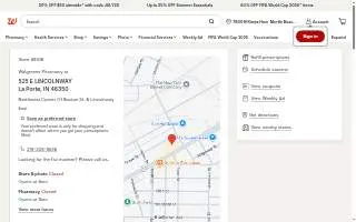 Walgreens Pharmacy of La Porte website