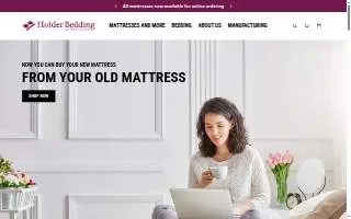 Holder Bedding Mattress Factory website