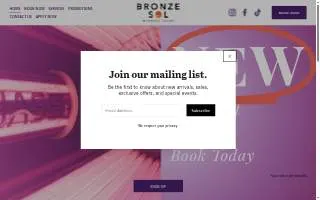 Bronze Sol Tanning Salon website