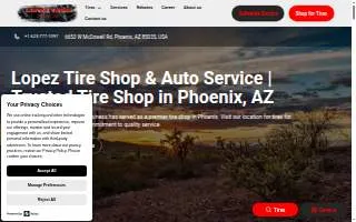 Lopez Tire Shop of Lake Station website