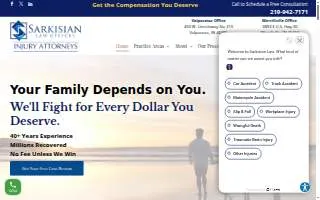 Sarkisian Law Offices of Lake Station website
