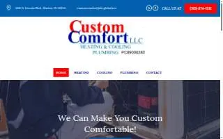 Custom Comfort Heating & Cooling LLC website