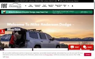 Mike Anderson Chrysler Dodge Jeep Ram Fiat of Marion website