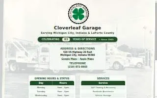 Cloverleaf Garage website