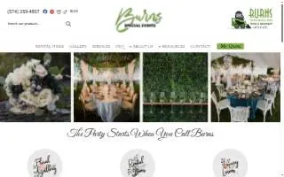 Burns Special Events of Mishawaka website