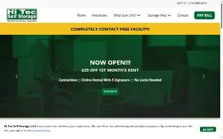 Hi Tec Self Storage website