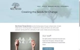 New Harvest Therapy Services website