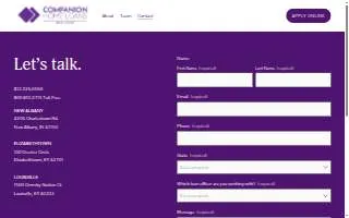 Companion Home Loans website