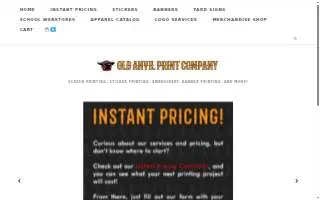 Old Anvil Print Company website