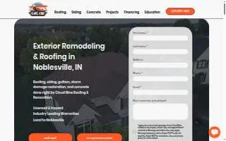 Cloud Nine Roofing and Renovation website