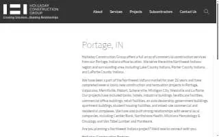Holladay Construction Group - Portage Office website