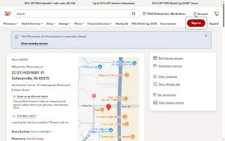 Walgreens Pharmacy of Schererville website