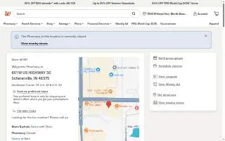 Walgreens of Schererville website