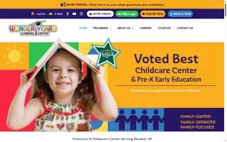Wonder Years Learning Center, Inc. of Schererville website