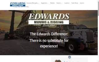 Edwards Moving & Rigging website
