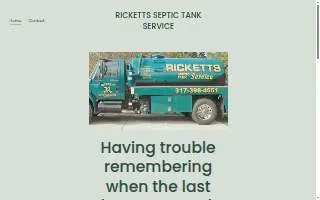 Ricketts Septic Tank Service website