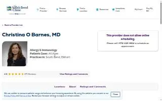 Christina O Barnes, MD of South Bend website