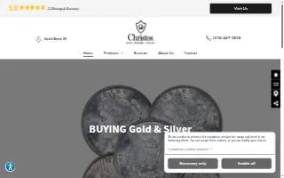 Christos Coins & Jewelry website