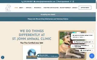 St John Animal Clinic website