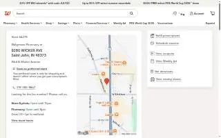 Walgreens Pharmacy of St. John website