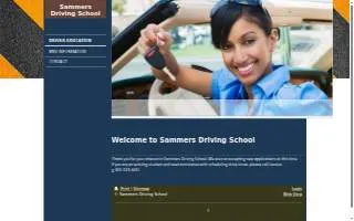 Sammers Driving School website