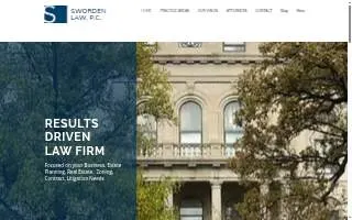 Sworden Law Office, P.C. of Valparaiso website