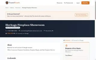 Heritage Fireplace Showroom website