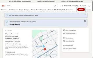 Walgreens Pharmacy of Vincennes website