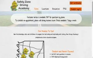 Safety Zone Driving Academy Lafayette website