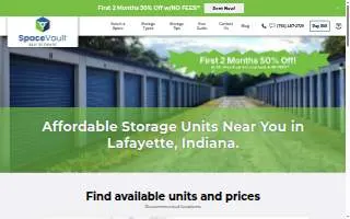 SpaceVault Self-Storage website