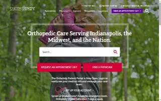 OrthoIndy Westfield Physical Therapy website