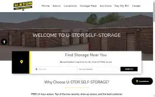 U-Stor Self Storage Zionsville website