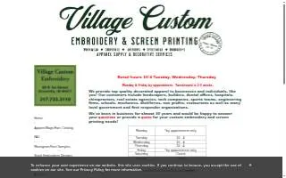 Village Custom Embroidery/Screen Printing website