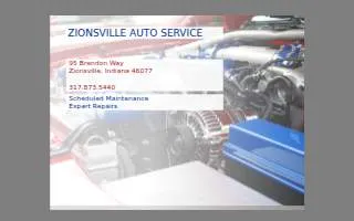 Zionsville Auto Service website