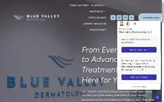Blue Valley Dermatology website