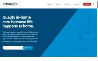 HomeWell Care Services of Bonner Springs website